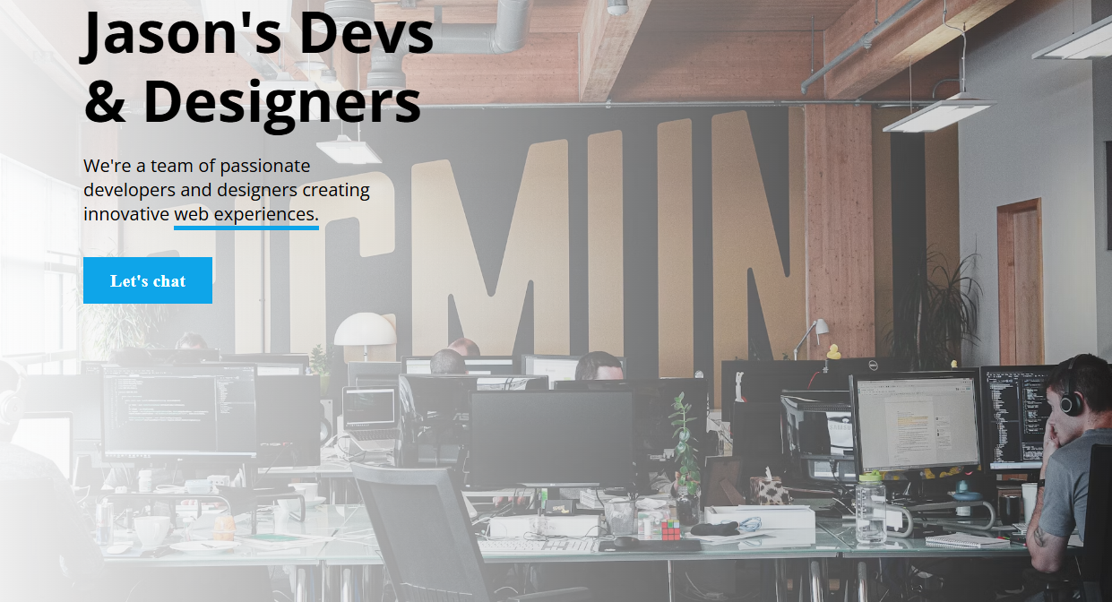 Hire a developer landing page